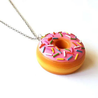 Sprinkles donut necklace